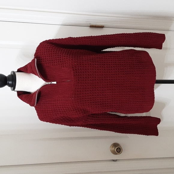 No Boundaries Size Juniors XXL (19) Burgundy 1/4 Pullover Sweater, Exc Used Cond - Picture 1 of 11